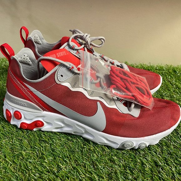OHIO STATE BUCKEYES Nike React Element 55 Running Shoes Mens 10.5 Red CK4798-600 main image 9